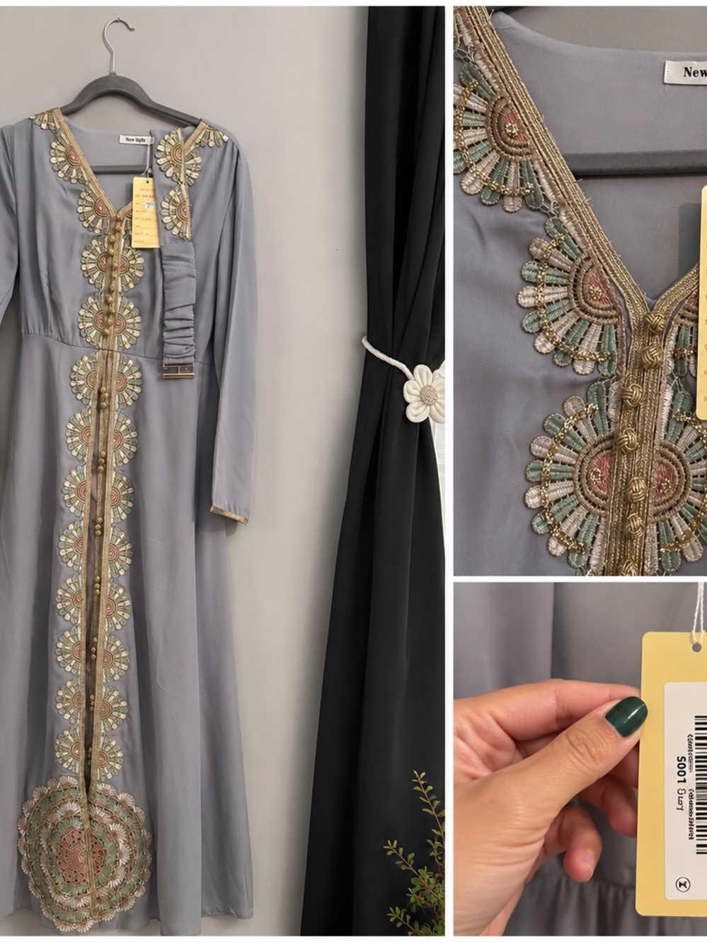 NWT New Light Embroidered Maxi Dress – Size Large